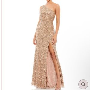 Copper sequin one shoulder dress MAC DUGGAL